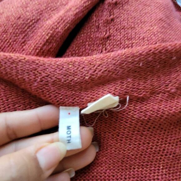 Moth anthropologie womens Sz M orange gold sleeveless cardigan - Picture 7 of 8
